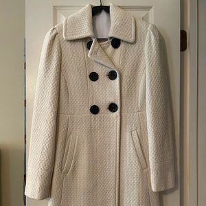 White pea coat. Size small
